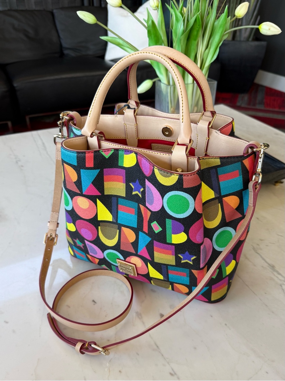 New Dooney & Bourke Art Deco Brenna Cotton/Leather Bag - Picture 11 of 16
